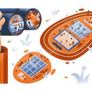 Illustration about college sports