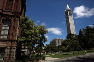 The U.C. Berkeley campus sits empty on July 22, 2020, in Berkeley, Calif.