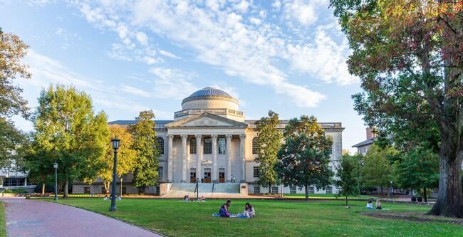 A photo of UNC Chapel Hill's campus.