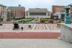A photo of the center of the Columbia University campus.