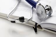stethoscope on books 