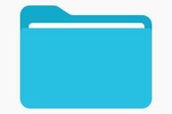 An illustration of a blue folder with a piece of paper visible inside it. 