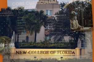A photo illustration of New College of Florida.