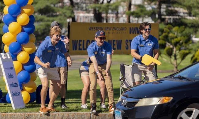 Students welcome new first-years to campus at Western New England University
